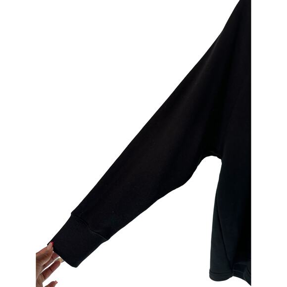 Marissa Webb Black So Uptight French Terry Plunge‎ Henley Sweatshirt Size Large - Picture 7 of 11